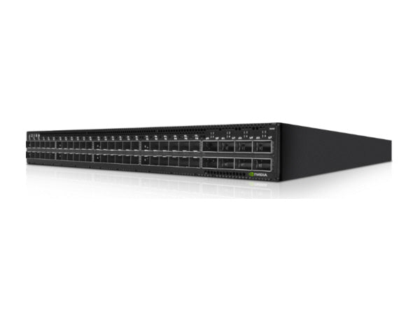 NVIDIA’s Spectrum-based 1U Open Ethernet switch delivers high-performance Layer 2/3 switching with 48 RJ45 ports and 4 QSFP28 uplinks. Operating with Cumulus Linux, it supports 100GbE throughput, dual AC power, and hardware-accelerated telemetry tracking. Ideal for short-depth deployments requiring reliable, scalable networking.