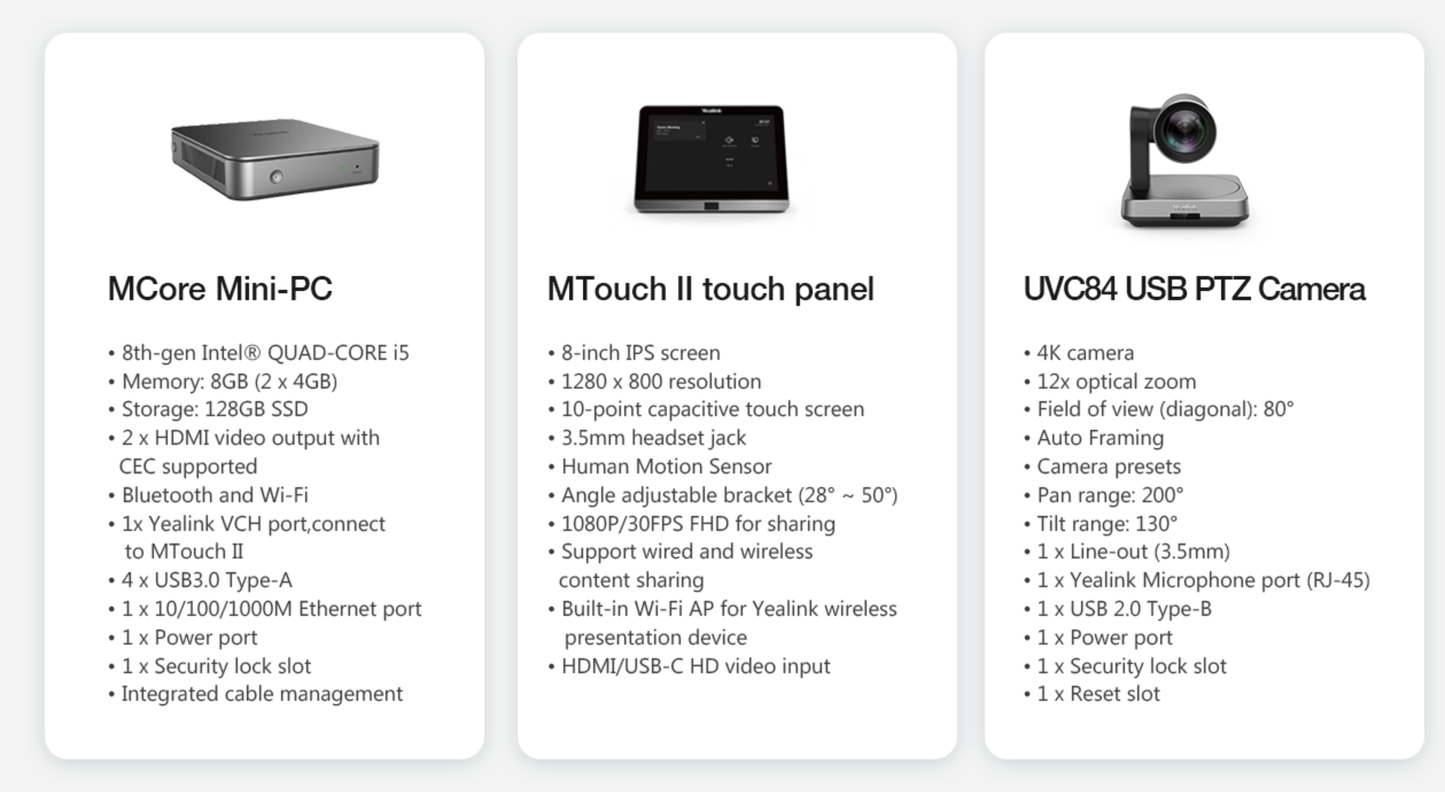 Système de salles Microsoft Teams YEALINK MVC840-C5-000 pour salles de taille moyenne à grande