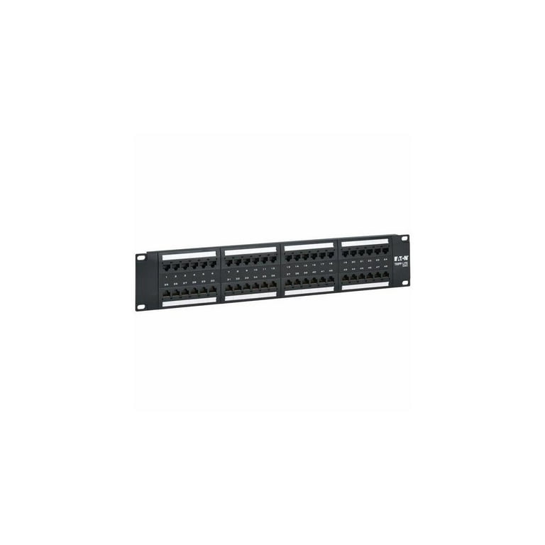 Eaton Tripp Lite 48-Port Cat6 Patch Panel, 4PPoE, 2U Rack-Mount, TAA, White