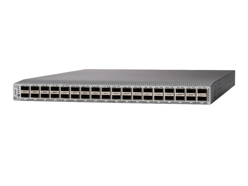 The Cisco Nexus N9K-C9336C-FX2 is a high-density, 1RU rack-mountable switch offering 36 ports of 100/40 Gigabit QSFP28 connectivity with advanced Layer 3 management. Designed for enterprise and high-performance data centers, it boasts 7.2 Tbps switching capacity, Layer 2/3 protocol support, and a robust 24 GB of RAM. Its powerful architecture enables extensive scalability and virtualization compatibility.