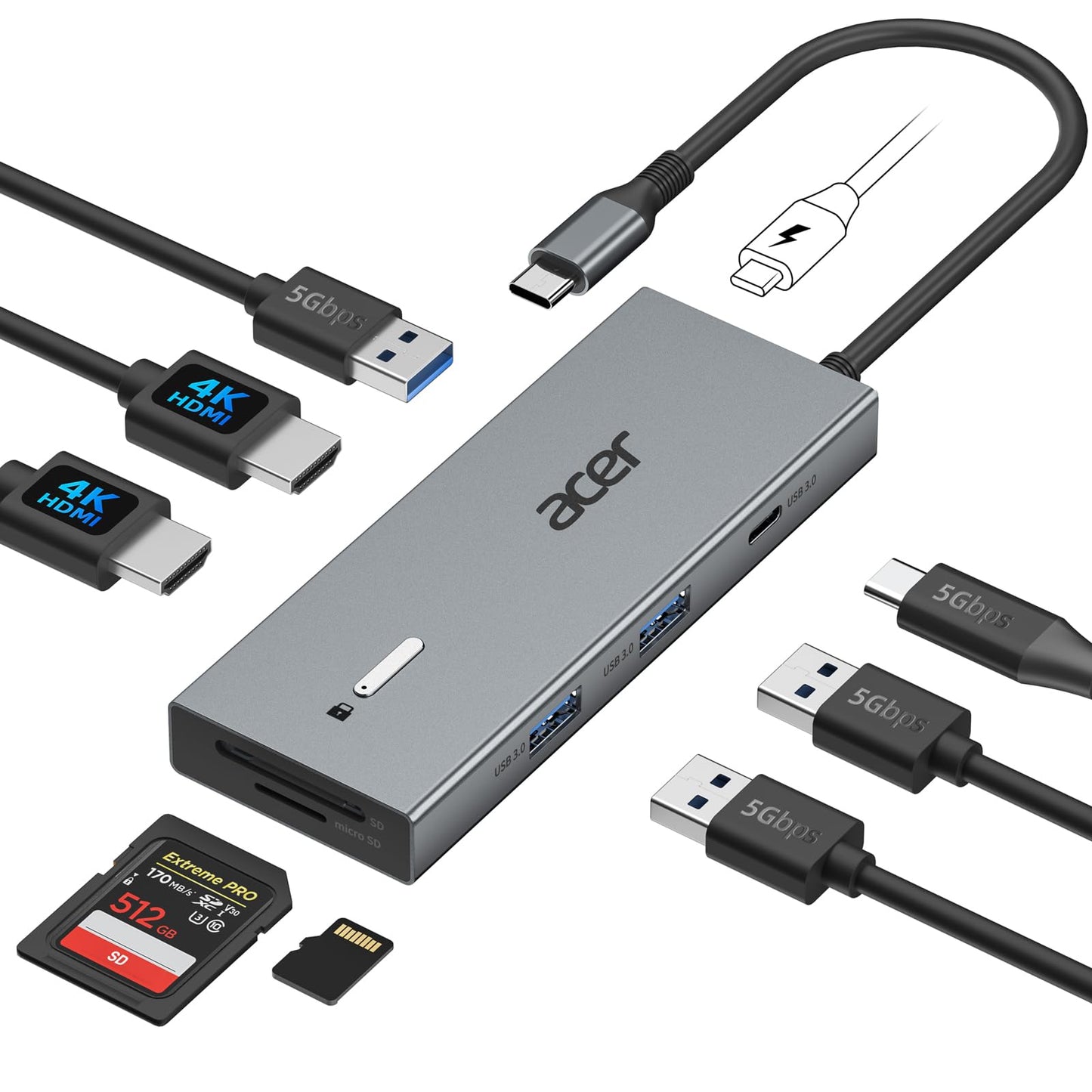 Station d'accueil universelle USB 3.0 ACER avec ports HDMI/DVI