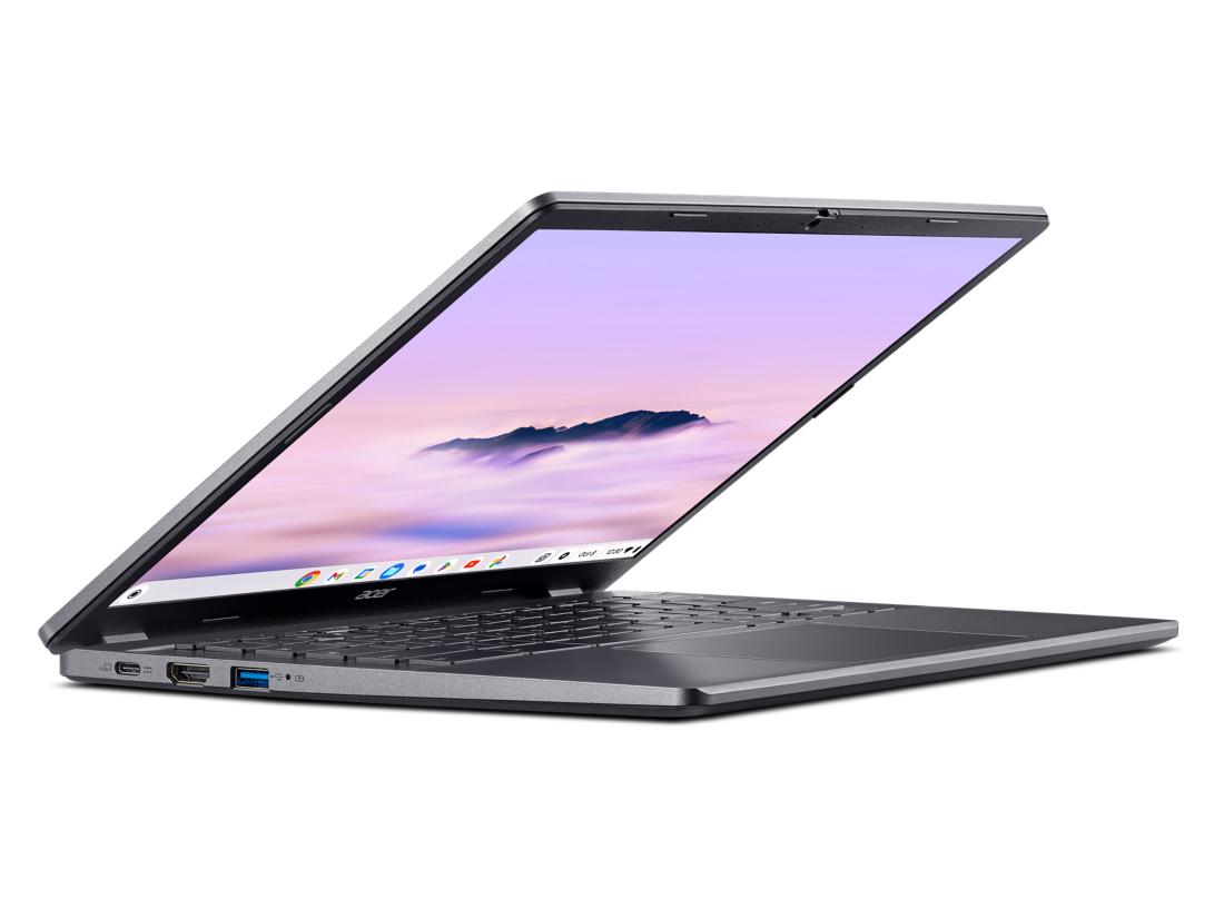 The ACER CBE574-1T-R8T7 Chromebook features a 14-inch Full HD touchscreen IPS display powered by an AMD Ryzen R3 7320C processor, 8GB LPDDR5X RAM, and a 256GB PCIe Gen4 NVMe SSD. Running ChromeOS with a battery life of up to 12 hours, it meets MIL-STD 810H standards and holds EPEAT Silver and Energy Star certifications. Designed for productivity, the device also includes a FHD camera, gyroscope, and 1-year limited warranty.