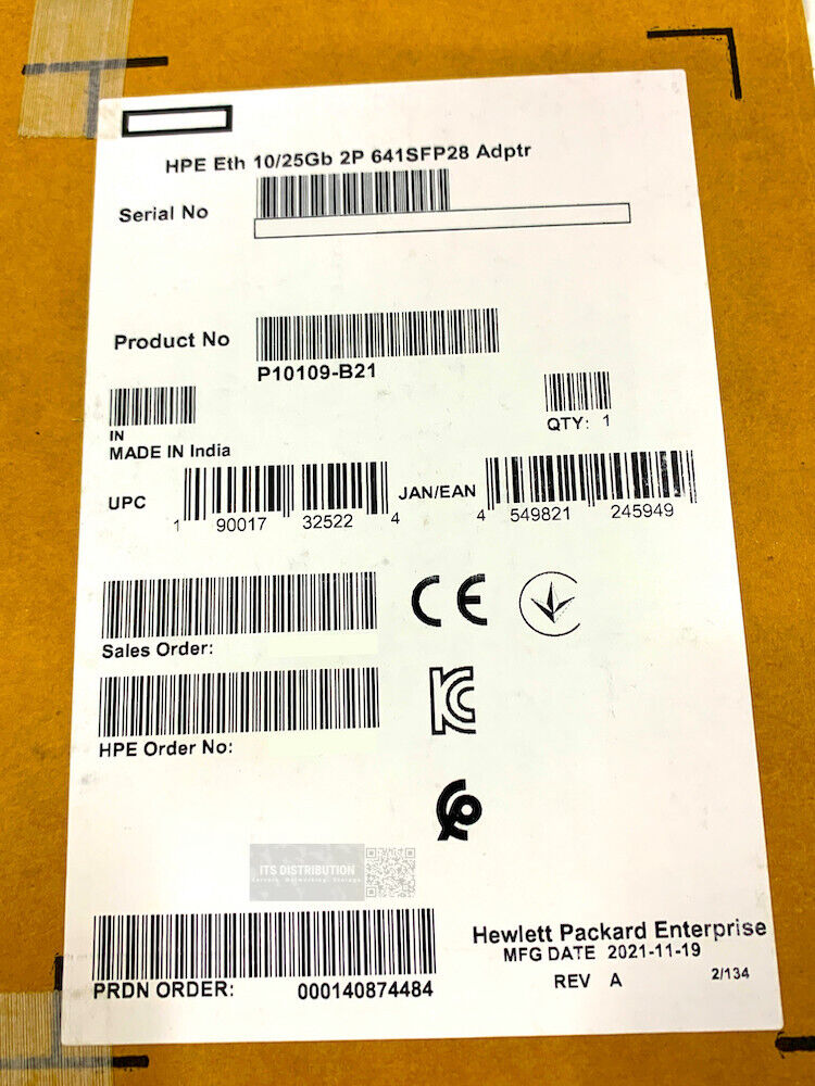 HPE 10/25GbE 2-Port SFP28 MCX512F-ACAT Adapter