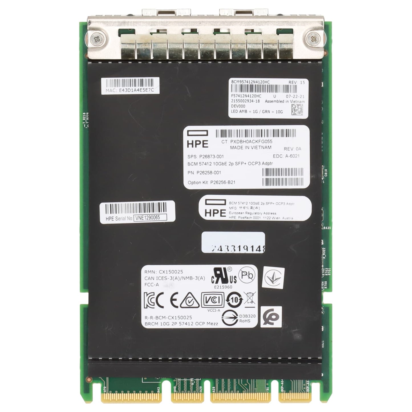 HP BCM57412 10GbE 2-Port SFP+ OCP3 Adapter P26256-B21