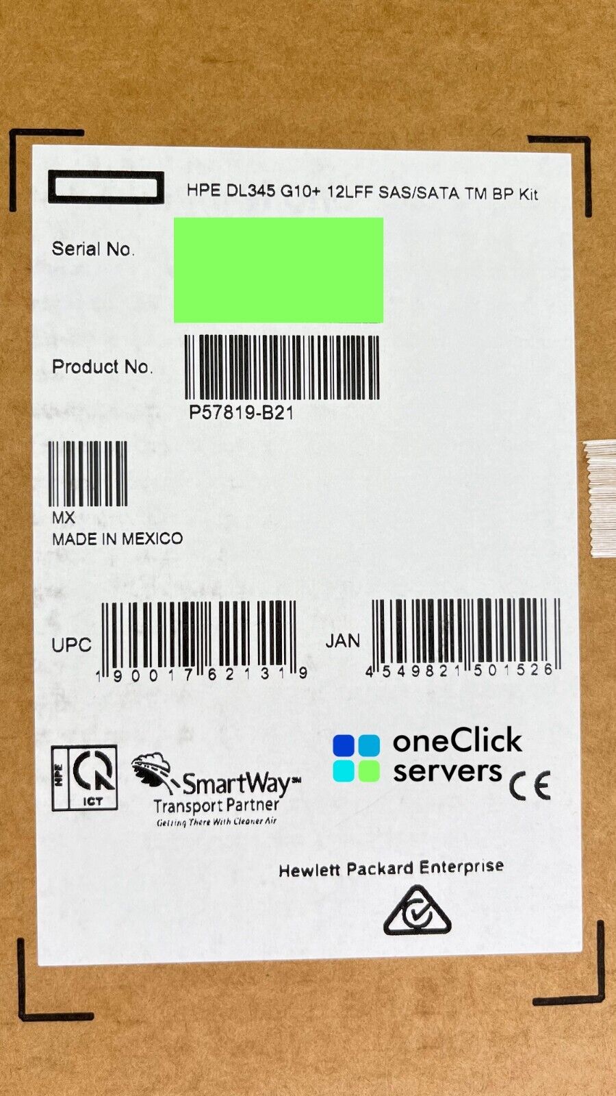 HPE DL345 G10+ 12LFF SAS/SATA TM BP KIT