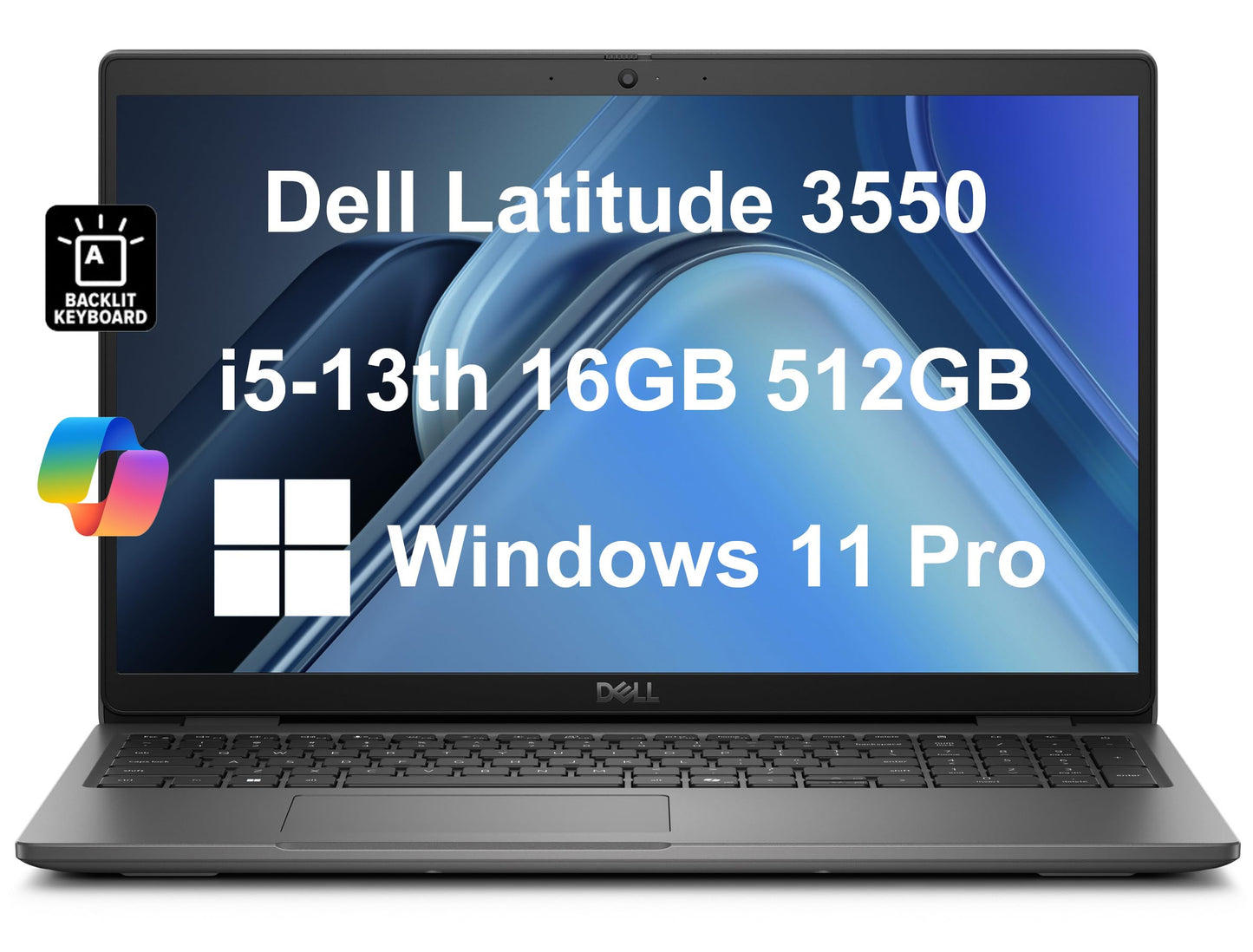 Dell Latitude 3550, Core i5-1335U, 8 Go de RAM, SSD 256 Go, écran Full HD 15,6", W11 Pro