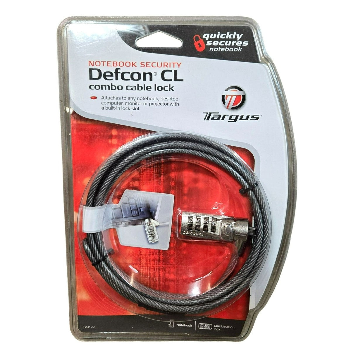Câble antivol Targus Defcon CL pour ordinateur portable - PA410U