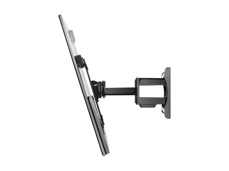 The Peerless PA762-UNMH Hospitality Articulating Wall Mount offers dependable mounting for 39 to 90-inch displays, supporting up to 150 lbs (68 kg). With a limited 5-year warranty and precision adjustability in both tilt and rotation, it is ideal for commercial or hospitality environments. Its black finish complements modern interiors while meeting TAA compliance for restricted trade use.