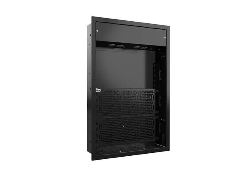 The CHIEF PAC527LFBP4 is a robust in-wall storage box designed to streamline display installations by providing clean, concealed equipment housing. Engineered for compatibility with LG displays, this 14.25 x 22-inch black enclosure offers TAA compliance and supports up to 10 lbs, making it ideal for professional AV setups. Built in the USA, it's a reliable solution for integrating power and connectivity in tight spaces.