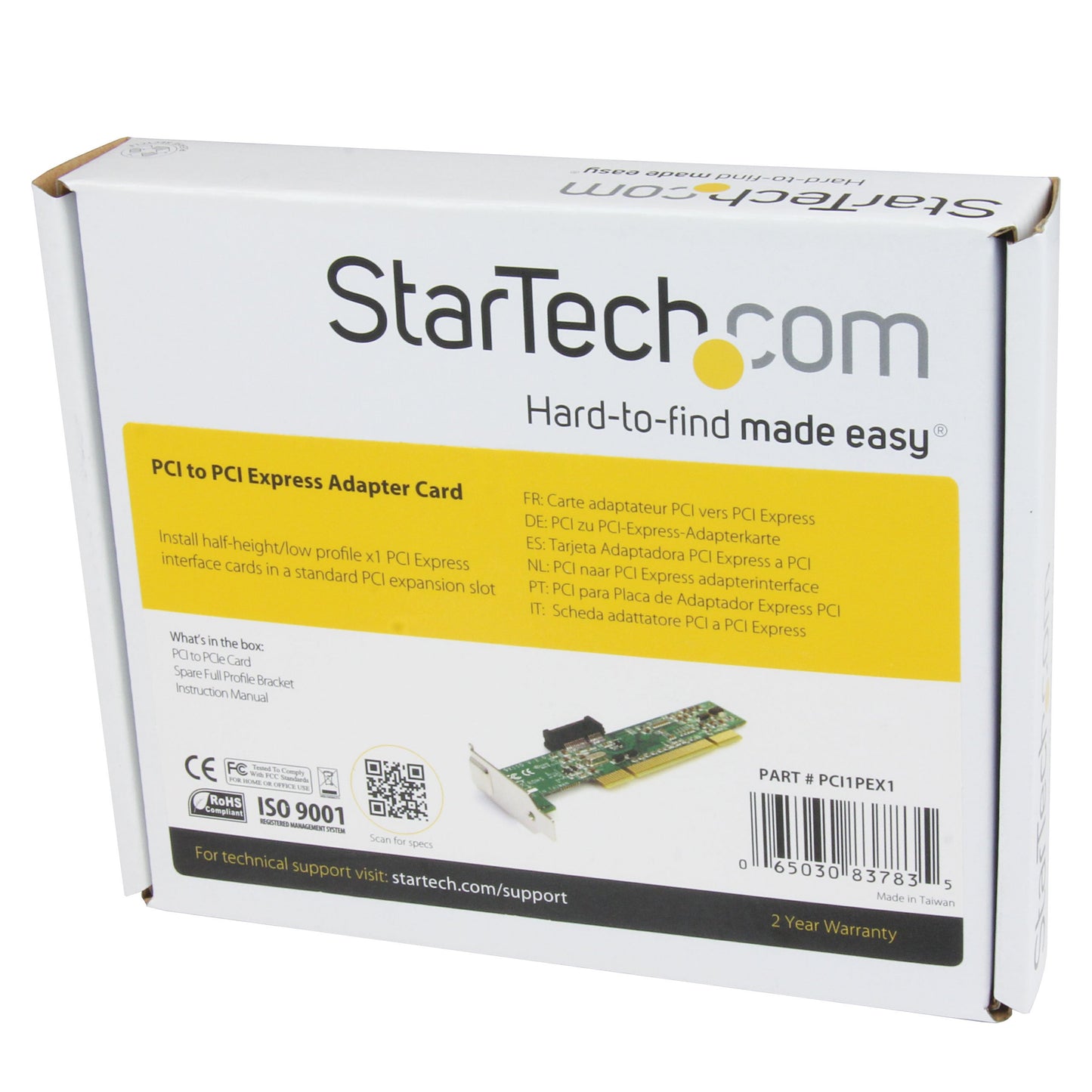 Carte adaptateur StarTech PCI vers PCI Express - PCI1PEX1