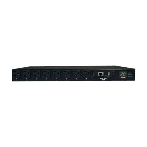 Eaton Tripp Lite Series 1.9kW Single-Phase Switched Automatic Transfer Switch PDU, 2 120V L5-20P / 5-20P Inputs, 16 5-15/20R Outputs, 1U, TAA