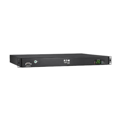 Eaton Tripp Lite Series 3.8kW 200-240V Single-Phase ATS/Local Metered PDU - 8 C13 and 2 C19 Outlets, Dual C20 Inlets, 12 ft. Cords, 1U, TAA