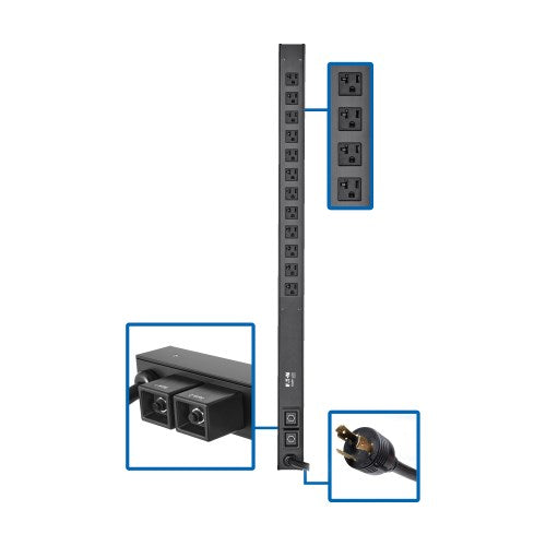 EATON PDUMV30-ISO 2.88kW Vertical Metered PDU w/ ISOBAR Surge, 20 Outlets