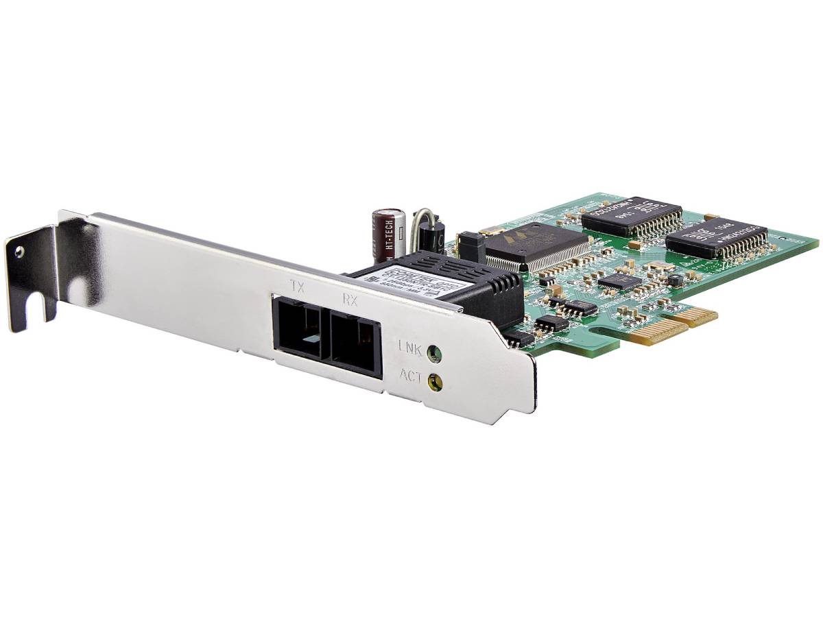 Connect a PCIe-based desktop or rackmount PC to a gigabit multimode fiber optic network with the StarTech PEX1000MMSC2. Designed for high-speed, stable wired communication, this PCI Express adapter offers Gigabit Ethernet transfer rates via SC duplex fiber interface. Ideal for network-restricted or high-interference environments.