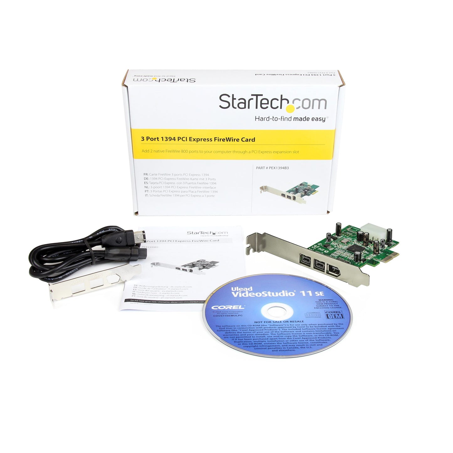 StarTech 3-Port PCIe FireWire 800/400 Card (PEX1394B3)
