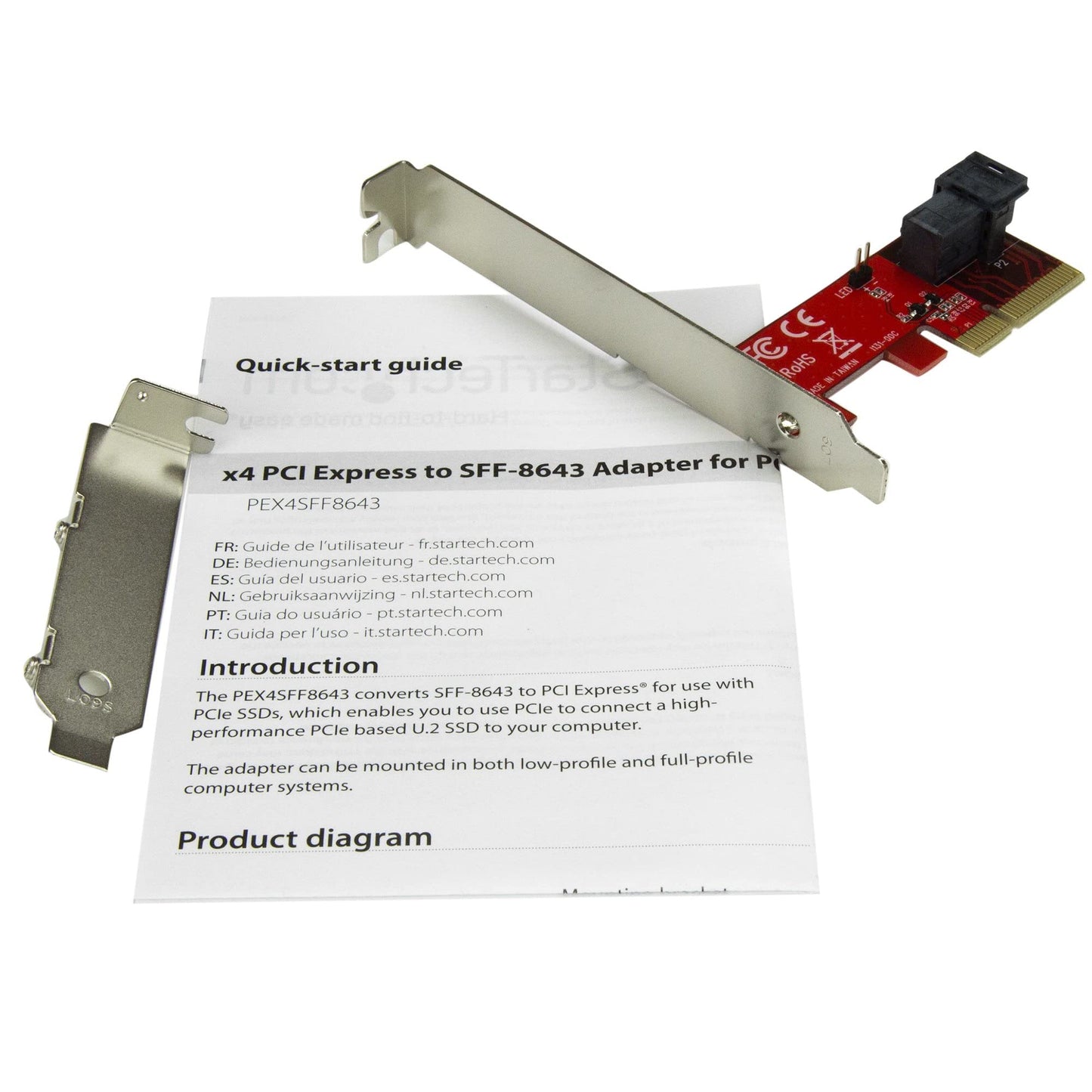 STARTECH PCIe to U.2 NVMe 2.5in SSD Adapter – PEX4SFF8643