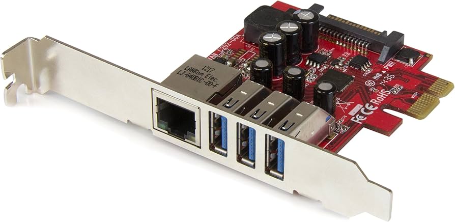 Carte adaptateur PCIe USB 3.0 et Gigabit Ethernet StarTech PEXUSB3S3GE