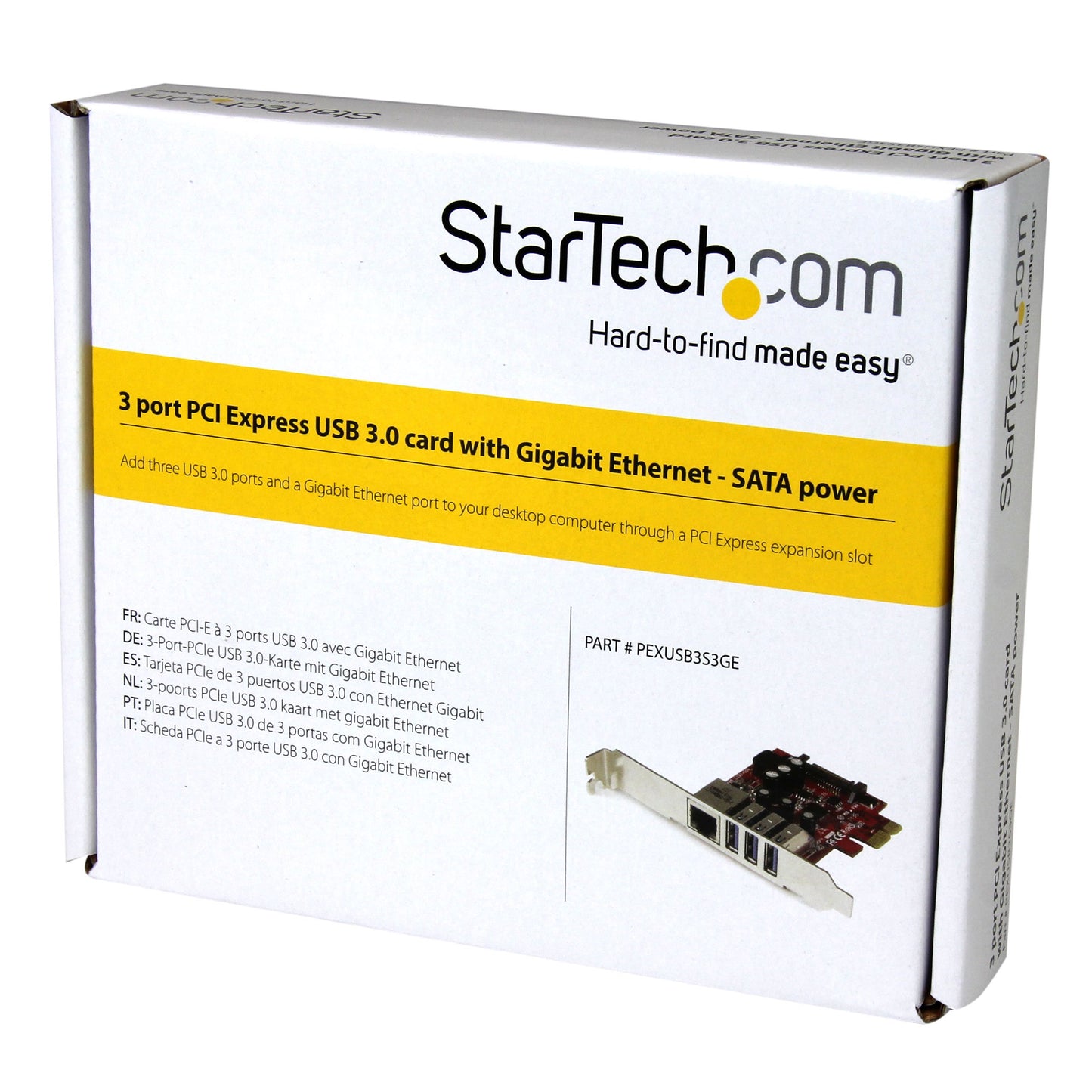 Carte adaptateur PCIe USB 3.0 et Gigabit Ethernet StarTech PEXUSB3S3GE