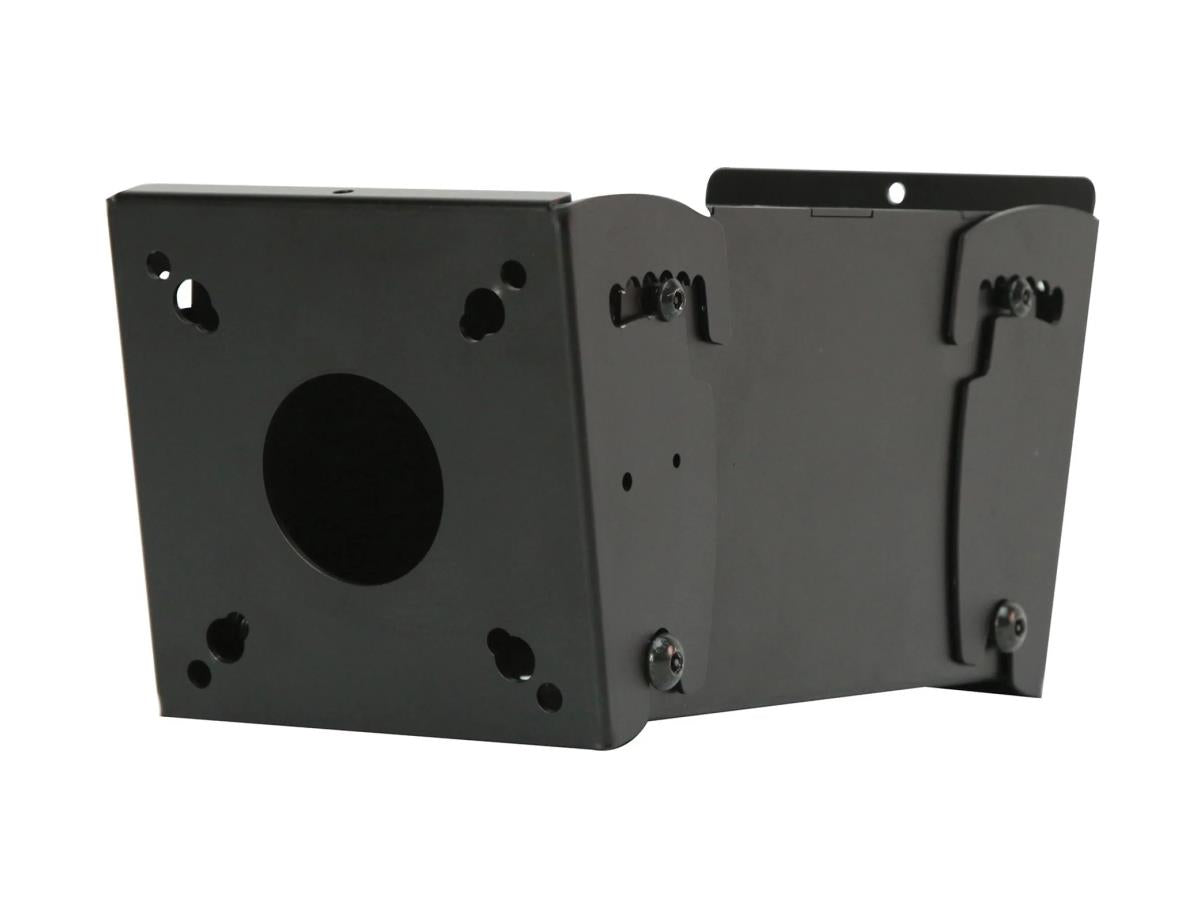 The Peerless PLB-1 SmartMount is a ceiling tilt box designed for mounting two displays back-to-back, supporting screen sizes up to 90 inches and a total weight capacity of 300 lb. Offering versatile tilt and rotation, this mount is TAA-compliant and built in the USA with a 5-year limited warranty. Ideal for commercial AV installations where robust, flexible ceiling display setups are required.