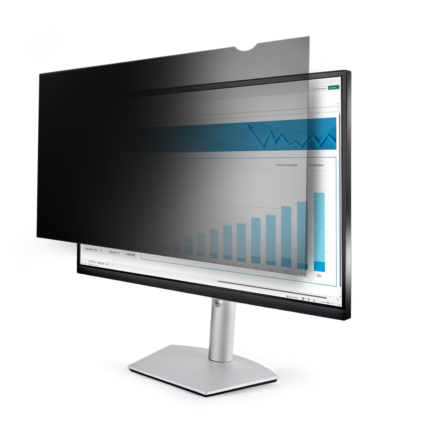 StarTech 20" Widescreen Monitor Privacy Filter, Anti-Glare, Blue Light Reduction