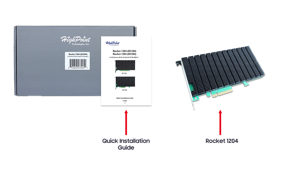 HighPoint R1104 PCIe 3.0 x16 4-Port M.2 NVMe HBA Controller
