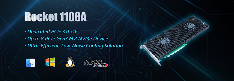 HighPoint R1108 8-Port M.2 NVMe PCIe 3.0 x16 HBA Controller