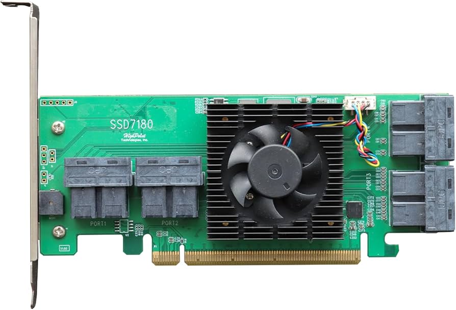 HighPoint R1180 PCIe 3.0 x16 8-Port U.2 NVMe HBA Controller