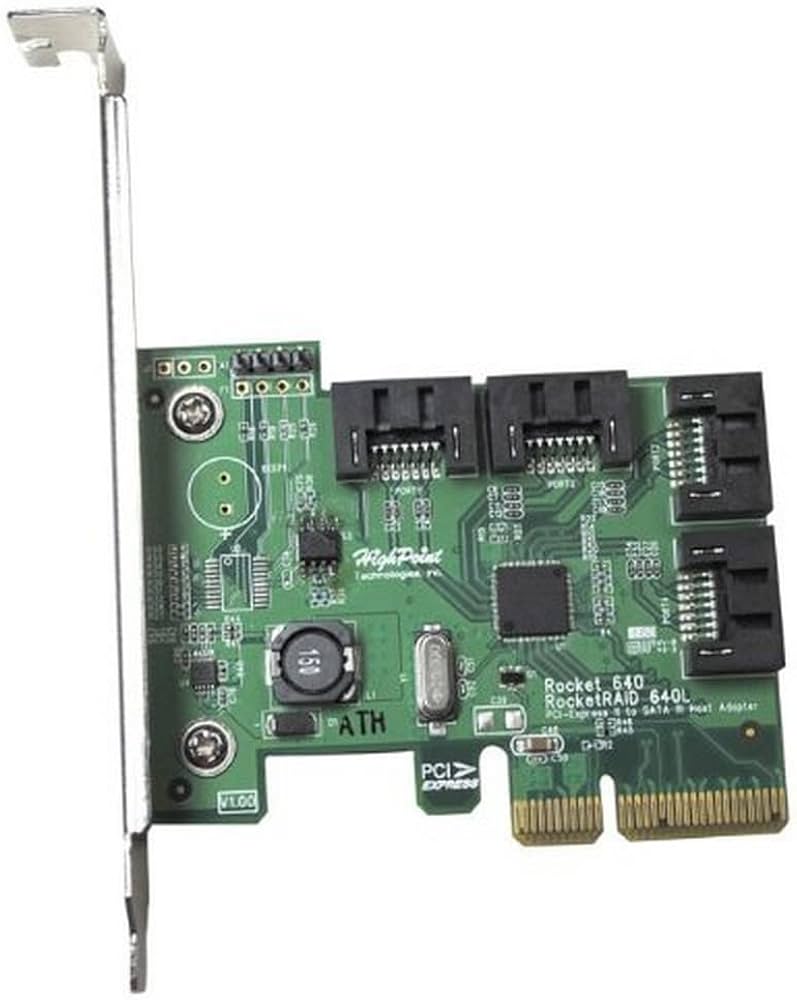 HighPoint R640L PCIe 2.0 x4 4-Port 6Gb/s SATA HBA