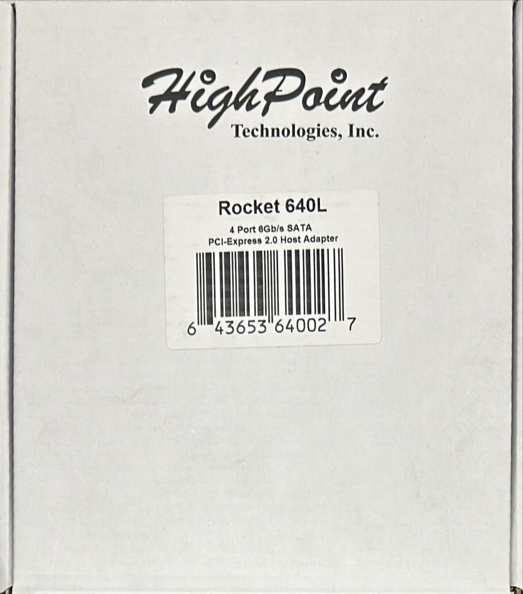 HighPoint R640L PCIe 2.0 x4 4-Port 6Gb/s SATA HBA