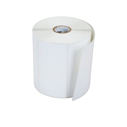 Étiquettes papier Brother DT 4"x3", diamètre extérieur 5", mandrin 1", 980/rouleau, 8 rouleaux/boîte