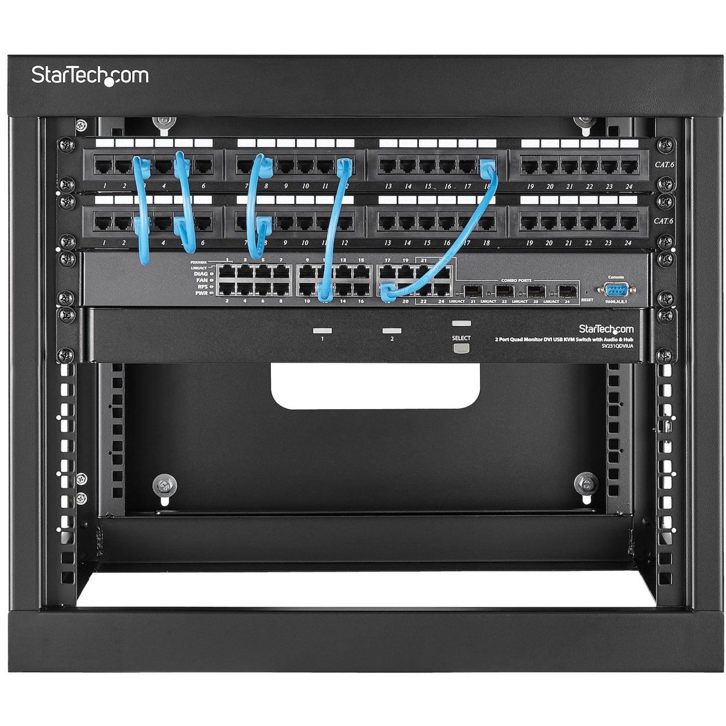 StarTech 8U Open Frame Wall Mount Server Rack, 22in Depth