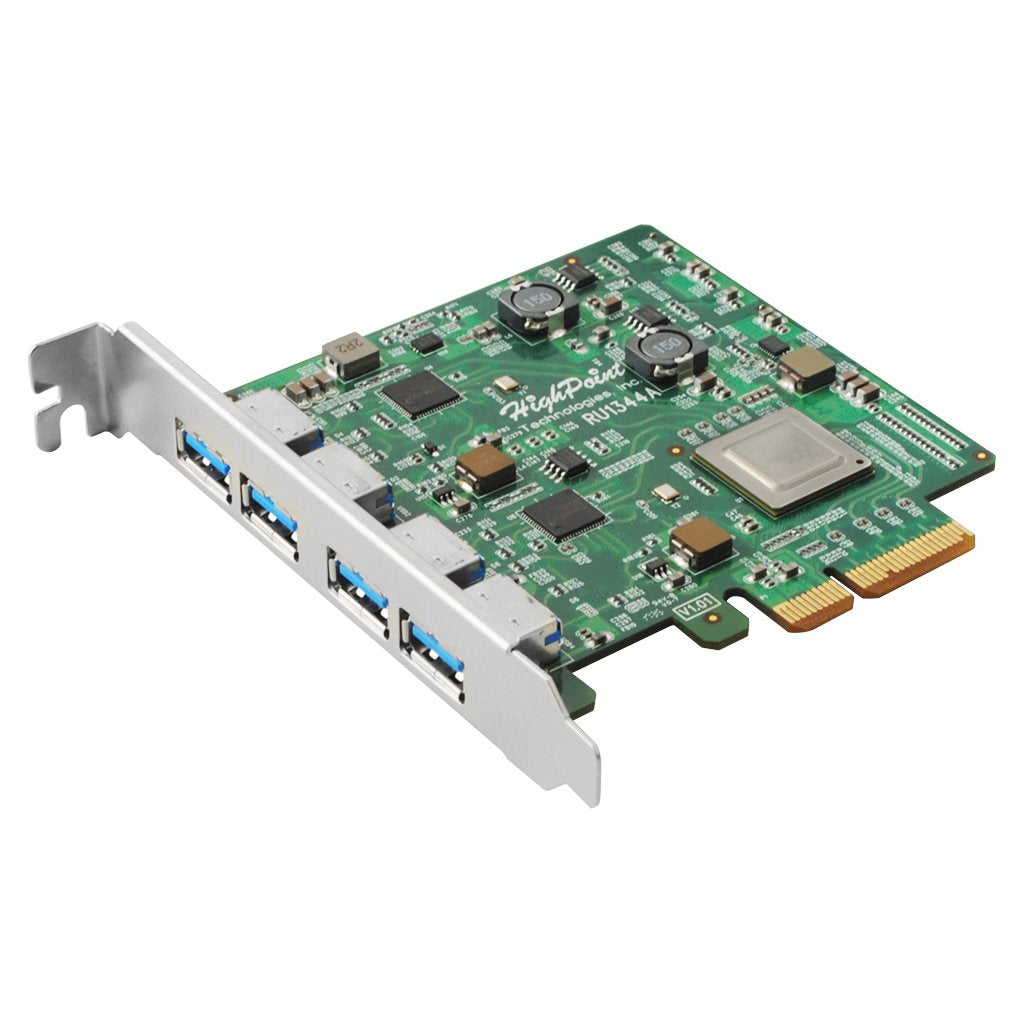 Contrôleur hôte HighPoint RU1344A PCIe 3.0 x4 4 ports USB-A 3.2 10 Gbit/s