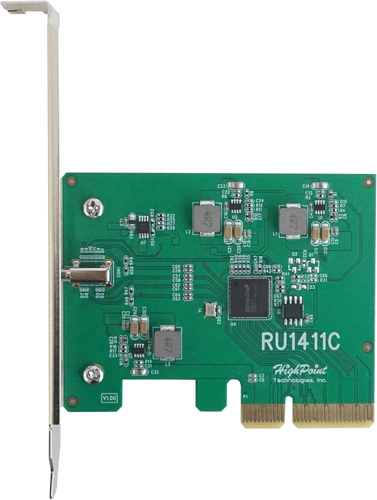 Contrôleur hôte HighPoint RU1411C USB-C 3.2 20 Gbit/s PCIe 3.0 x16