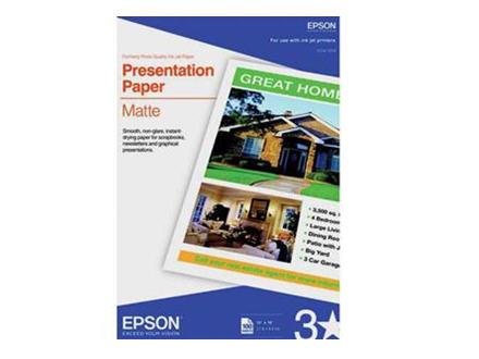 EPSON's matte presentation paper (13x19 inches, 100 sheets) is engineered for high-performance printing applications. Ideal for business reports, presentations, and graphic-heavy documents, this Japanese-made paper supports vivid color reproduction while offering consistent ink absorption. TAA compliant, it's suitable for U.S. government procurement.