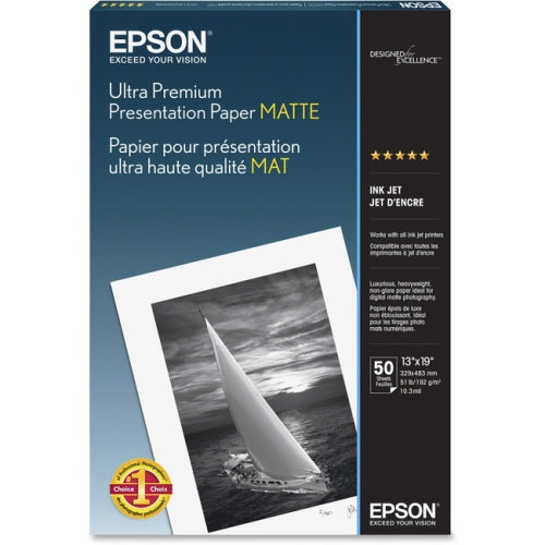 EPSON Pres Paper Matte 13x19, 100 Sheets (S041069-L)