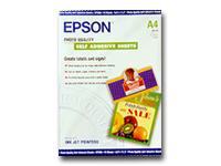 Epson Photo Quality Self-Adhesive Sheets are designed for inkjet printers, providing durable, high-resolution output with a self-adhesive backing for versatile use. Each A4-sized sheet (8.3 in x 11.7 in) weighs 167 g/m² and comes in a pack of 10, ideal for creating custom labels, signs, or graphics. Compatible with Epson 3640 printers and made in Japan, these sheets offer dependable performance for professional or creative applications.