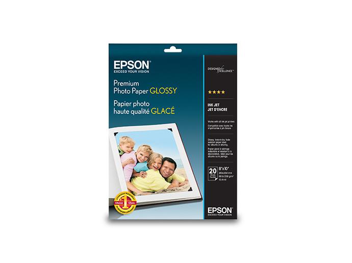 Epson Glossy photo paper - 8 in x 10 in. For Epson 3640. This high-gloss, inkjet-compatible paper is designed to deliver vibrant, borderless photo prints. Sold in a pack of 20 sheets, it's ideal for professional and personal photo printing projects.