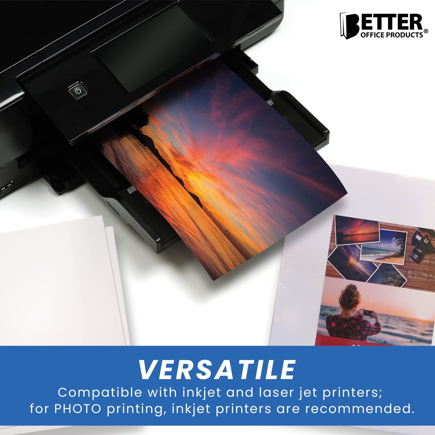 Papier photo glacé EPSON, format Lettre, 50 feuilles, blanc