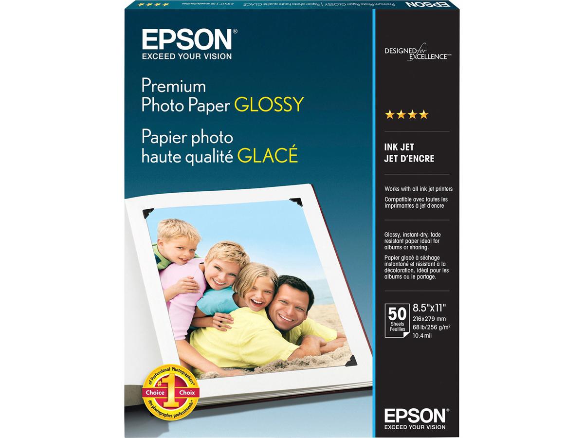 Epson Premium Glossy Photo Paper is designed for high-resolution inkjet printing, delivering lab-quality results in a standard Letter A size (8.5 in x 11 in). With a pack of 50 sheets and TAA compliance, it's ideal for professional or personal photo printing needs. Compatible with Epson 3640 and other inkjet printers.