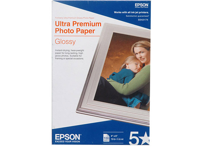 Glossy photo paper - 4 in x 6 in - 100 sheet(s). Designed for inkjet printers, this high-brightness media offers vivid color output with rich detail. Ideal for photographers and creatives who demand premium print quality.