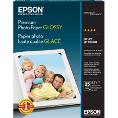 Papier photo brillant Epson Premium 8,5 x 11 pouces, 25 feuilles
