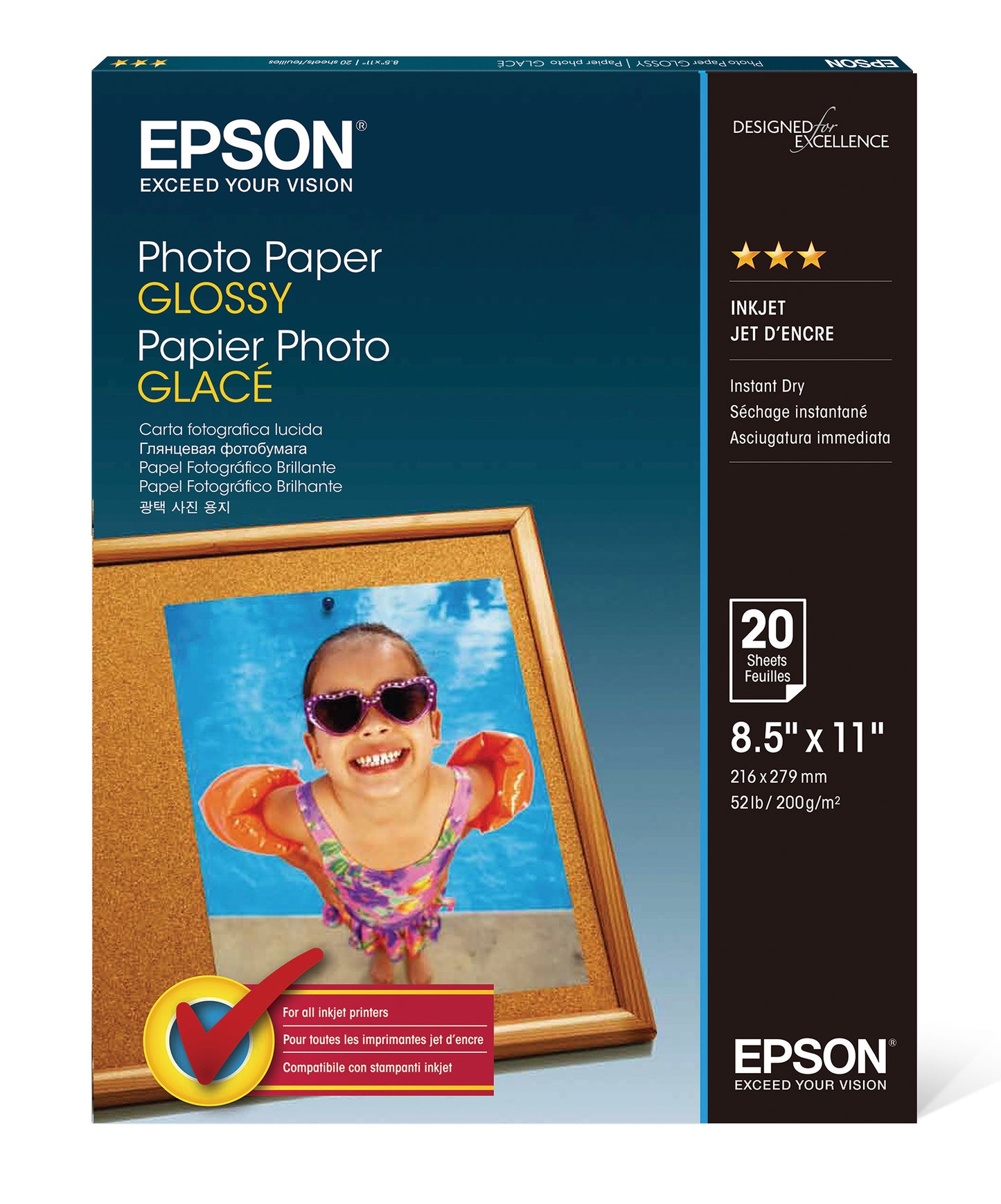 EPSON PHOTO PAPER GLOSSY 4x6, 20 Sheets