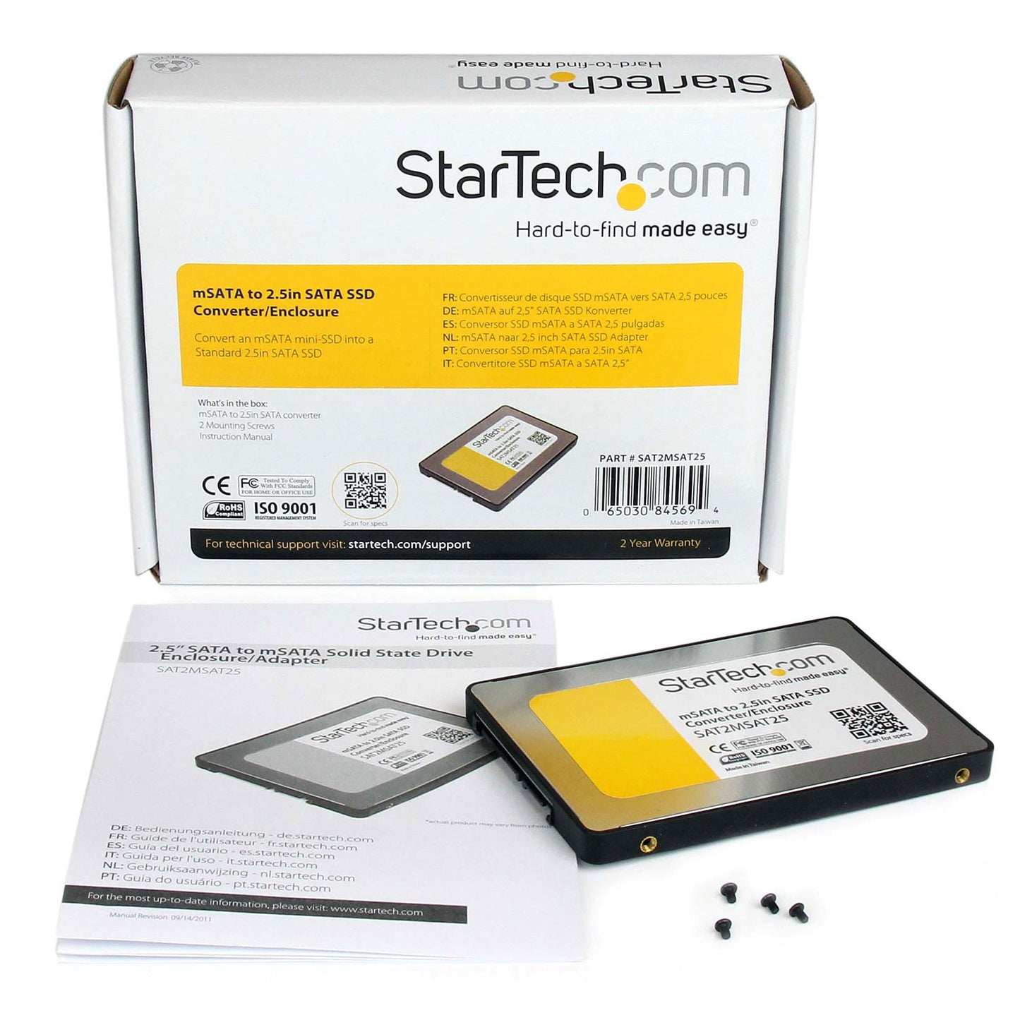 StarTech 2.5" SATA to Mini SATA SSD Adapter Enclosure - SAT2MSAT25