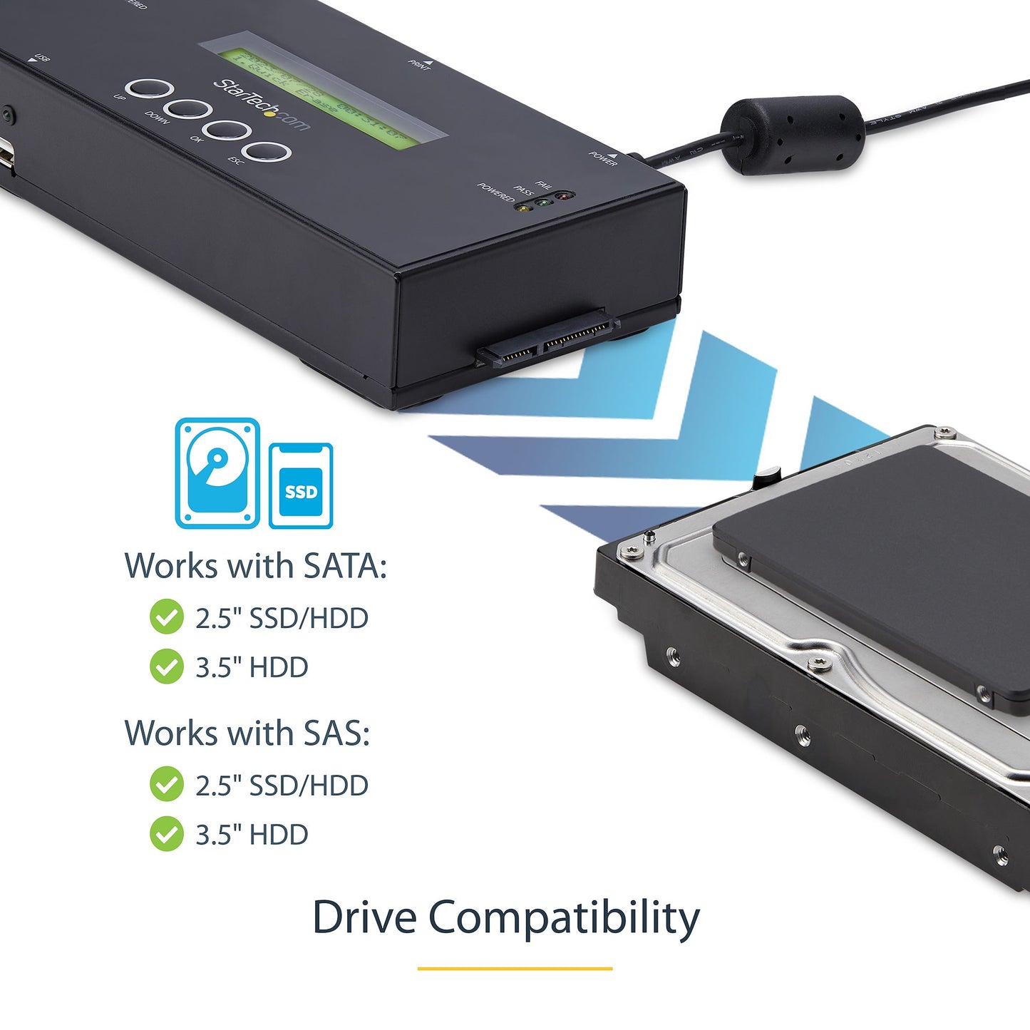 StarTech SATSASDUPE11 2.5/3.5" SATA/SAS Duplicator & Eraser