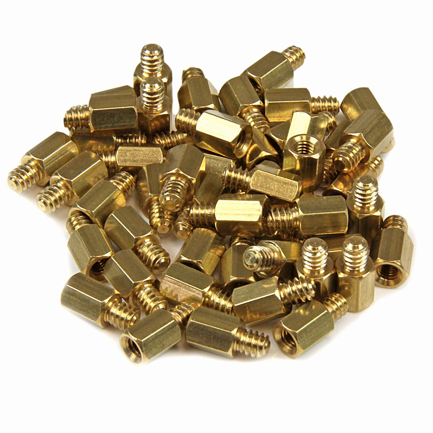 #6-32 to M3 Jack Screw Standoff 50 Pack – Copper, Steel/Brass, TAA Compliant