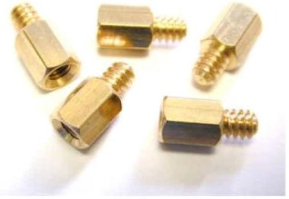 #6-32 to M3 Jack Screw Standoff 50 Pack – Copper, Steel/Brass, TAA Compliant