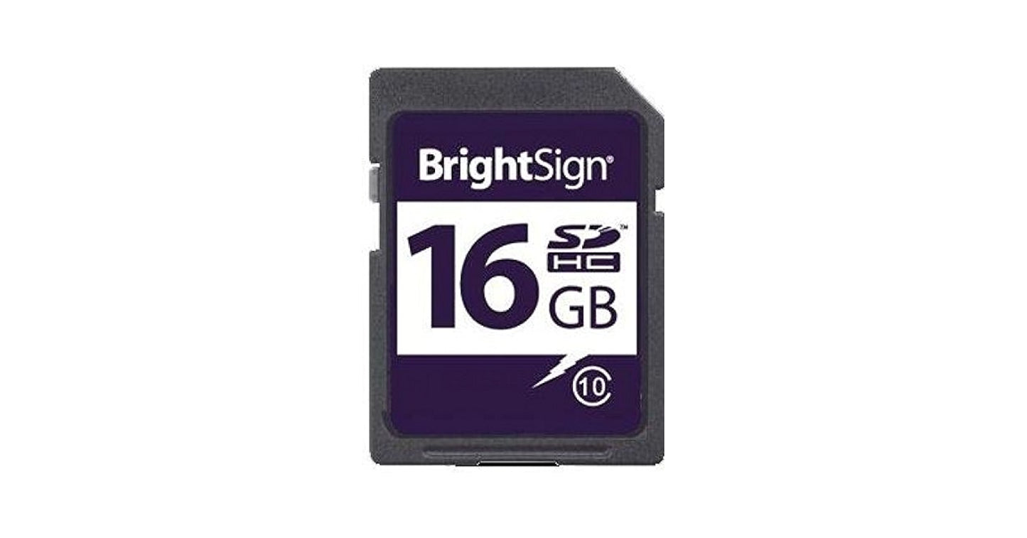 BRIGHTSIGN 16GB Class 10 MicroSD Memory Card