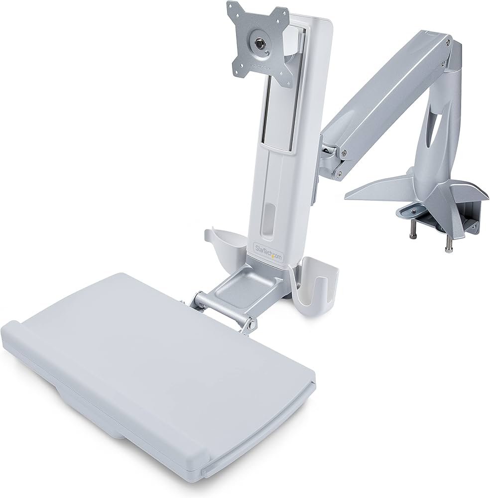 StarTech Sit-Stand Monitor Arm with Keyboard Tray for 27" Display