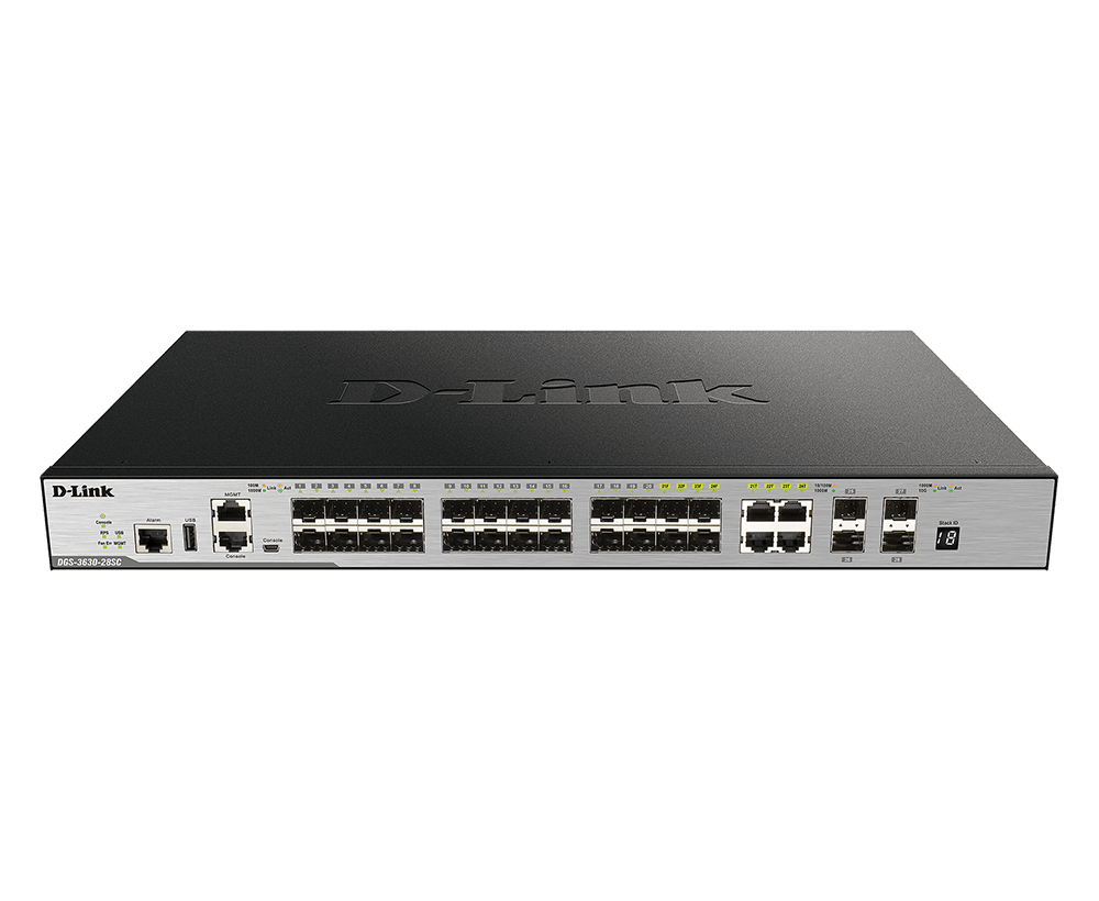 Commutateur géré L3 D-Link DGS-3630-28SC, 28 ports SFP + 4 ports SFP+ 10 GbE