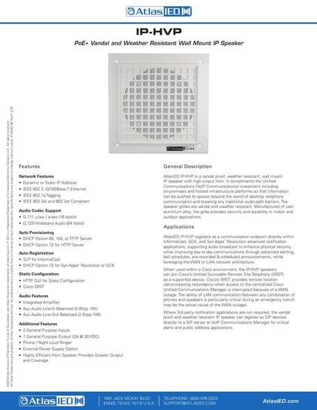 Cisco SP-ATLAS-AP-15T= Haut-parleur à pavillon à bride